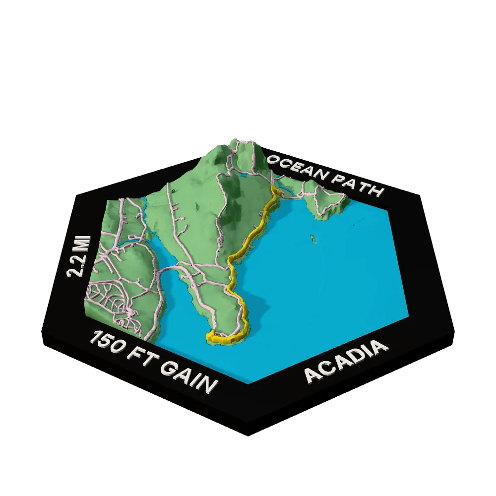 Acadia Regular hex with Ocean Path raised on the terrain