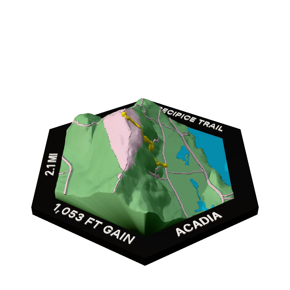 Acadia Regular hex with Precipice Trail raised on the terrain