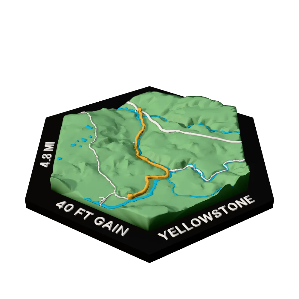 Yellowstone Regular hex with Lone Star Geyser Trail raised on the terrain