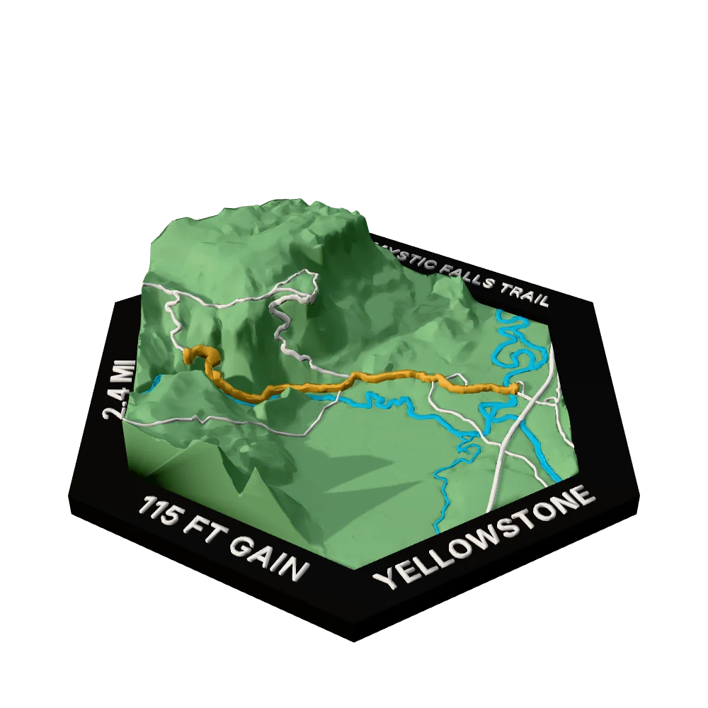 Yellowstone Regular hex with Mystic Falls Trail raised on the terrain