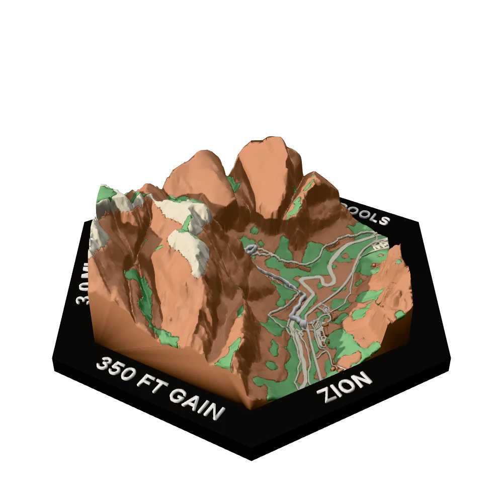 Zion Regular hex with Emerald Pools raised on the terrain