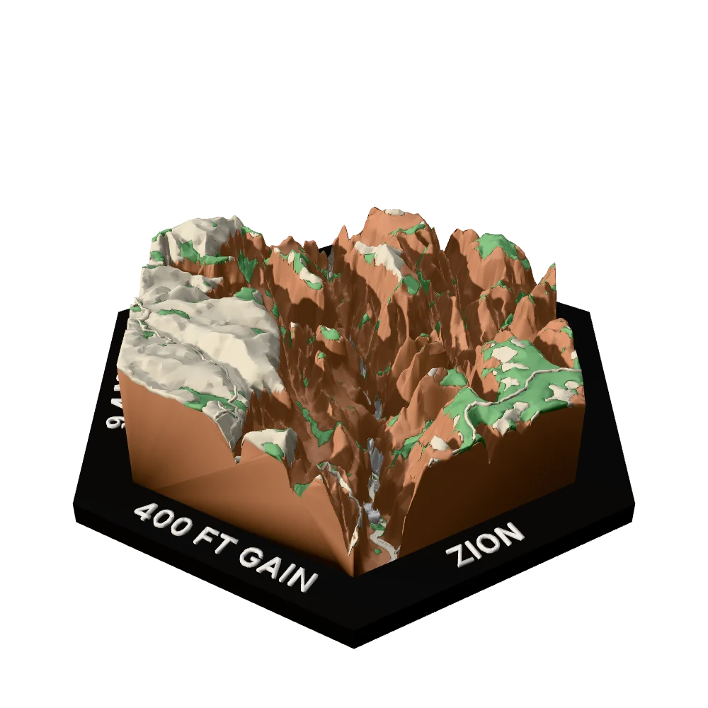 Zion Regular hex with The Narrows (Bottom-Up) raised on the terrain